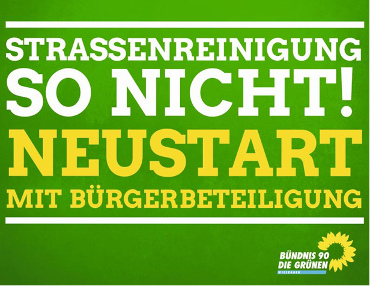 Wahlplakat zur Straßenreinigungssystematik